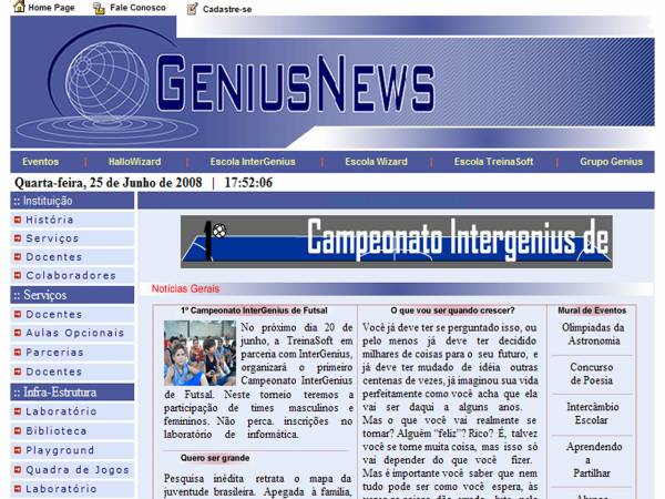Jornal local informativo e didático semanal das escolas Inter Genius