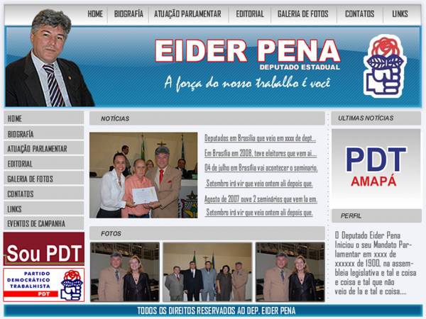 Candidato a deputado estadual da cidade de Macapá Prof. Eider Pena