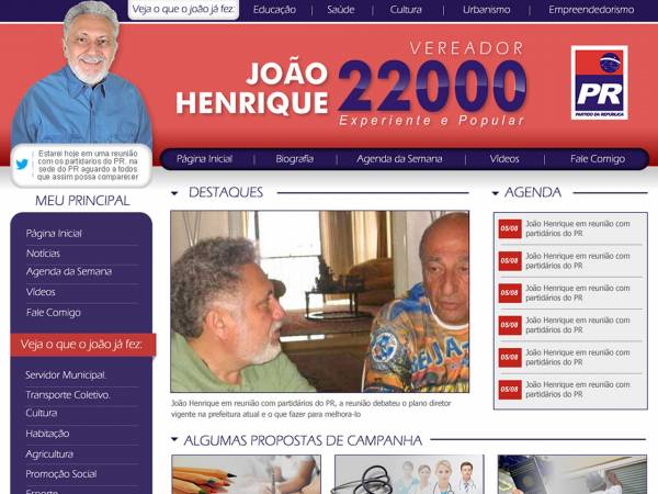Candidato a deputado estadual João Henrique Rodrigues Pimentel