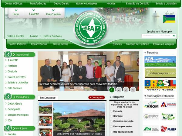 Associação dos municípios com área de atuação no estado do Amapá