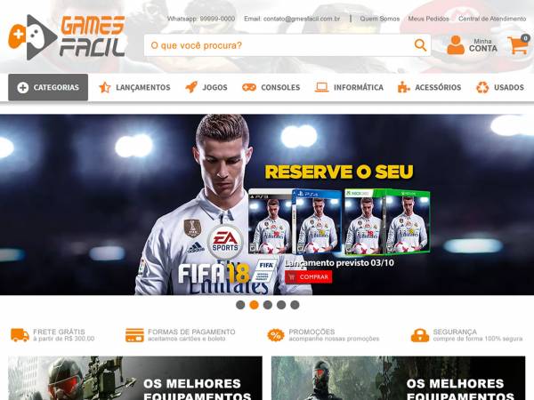 Loja E-commerce especializada em vendas de produtos de vídeo games